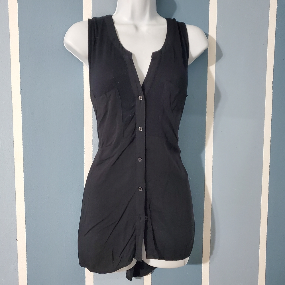 Converse Black Sleeveless Button-Down Shirt